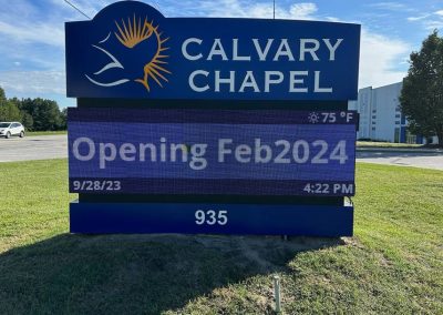 Exterior Monument LED Board Sign for Calvary Chapel